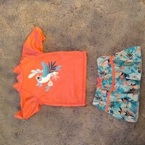 Baby girl multiple colors design UVSKINZ skort/Shirt Set 3T